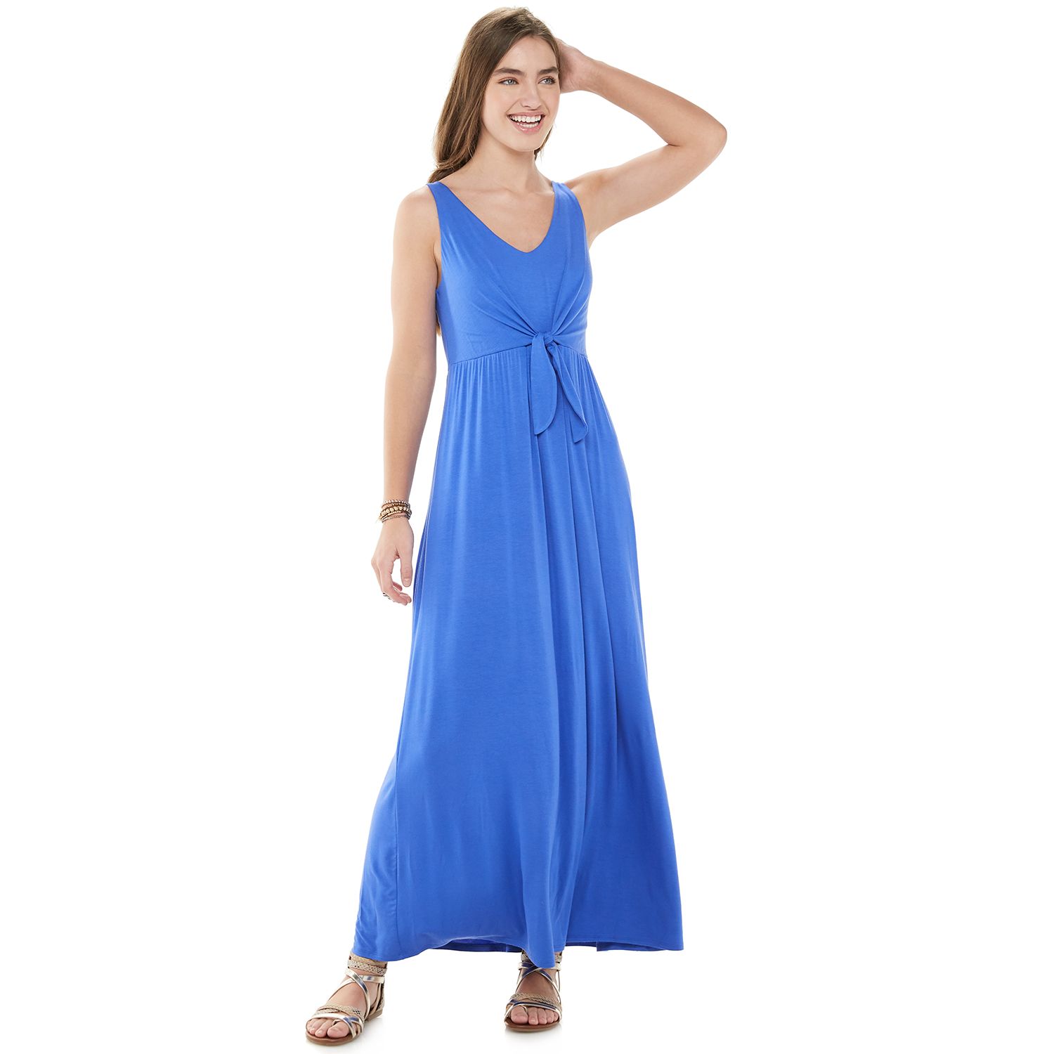 Juniors' SO® Knotted Front Maxi Dress